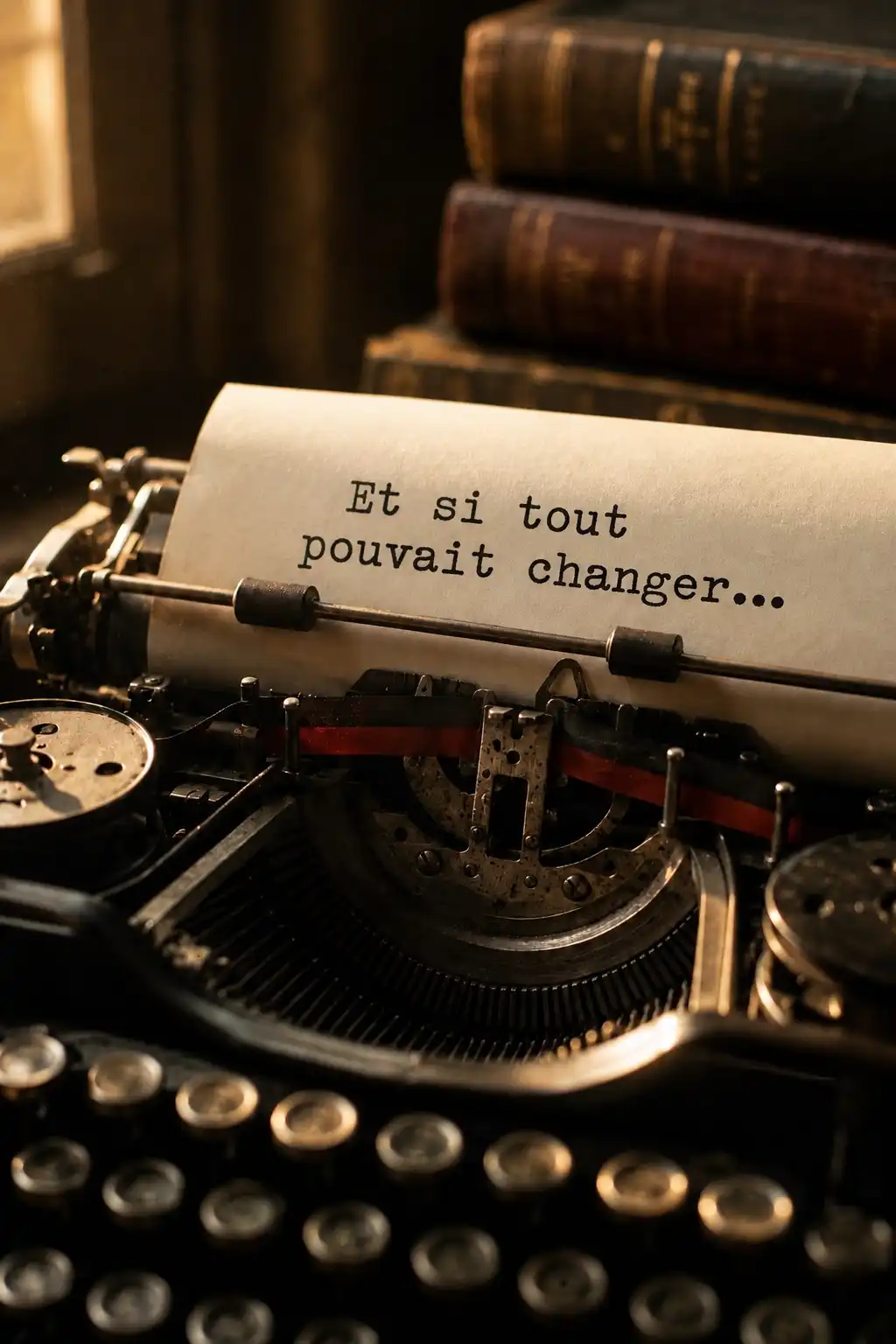 Machine à écrire ancienne avec le texte "Et si tout pouvait changer...